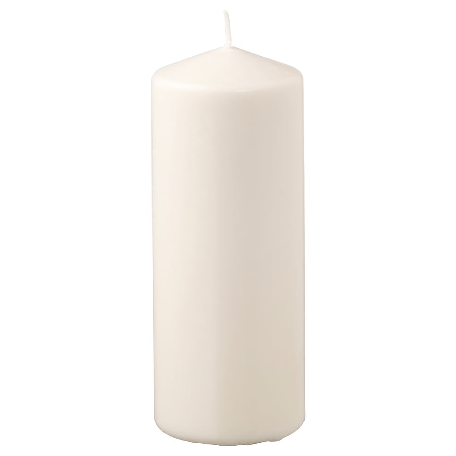 unscented block candle, natural, 15 cm